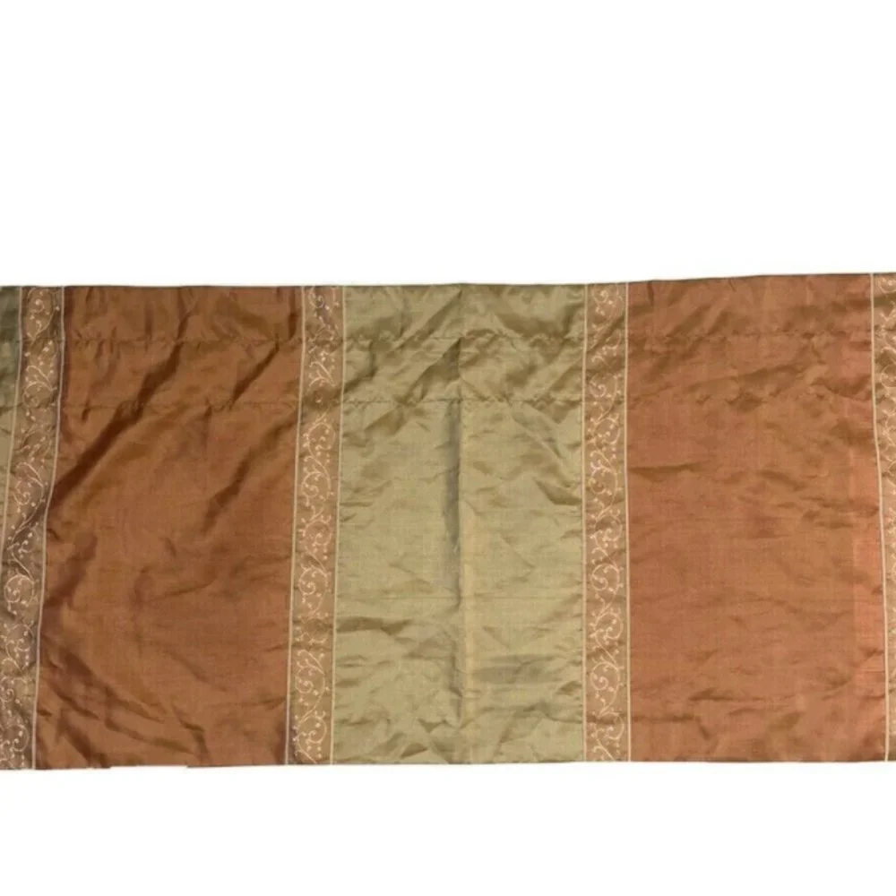 2 Luxury Faux Silk Valances Orange Brown Curtains